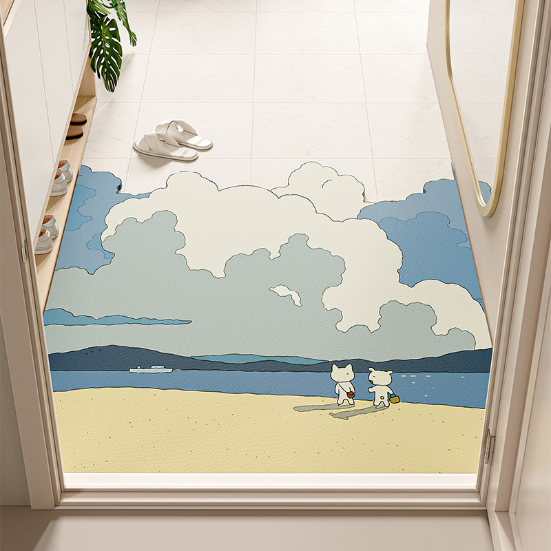 与风与海入户门地垫PVC可擦洗门垫进门门口脚垫家用地毯垫可裁剪,淘宝优惠券,粉丝福利购,淘宝优惠卷