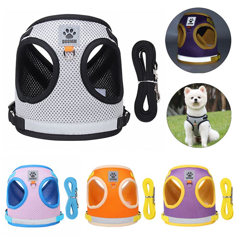 Reflective Safets Pet Dog HaeAneys and Leash Srt for Small M - 图0