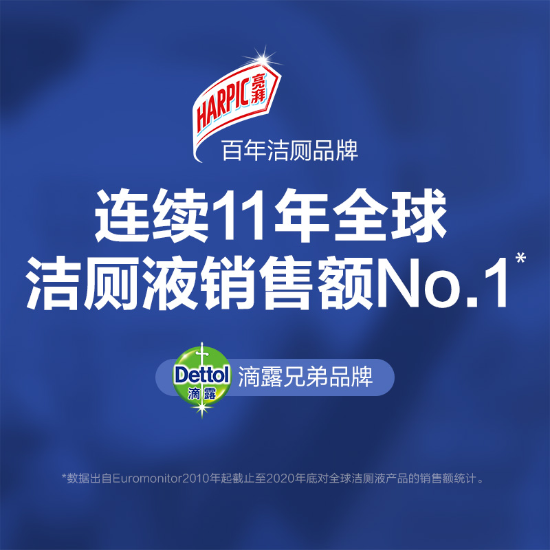 HARPIC亮湃洁厕灵洁厕液马桶清洁剂强力去垢杀菌除臭海洋750ml*3 - 图2