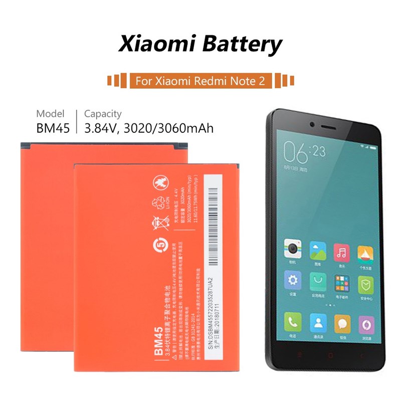 *Rechargeable Lithium Battery BM45 For  Redmi Note 2 Hongmi - 图0