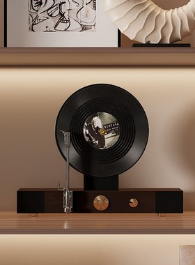 中古侘寂风开放格壁柜酒柜复古摆件会所酒店大平层高级感软装饰品