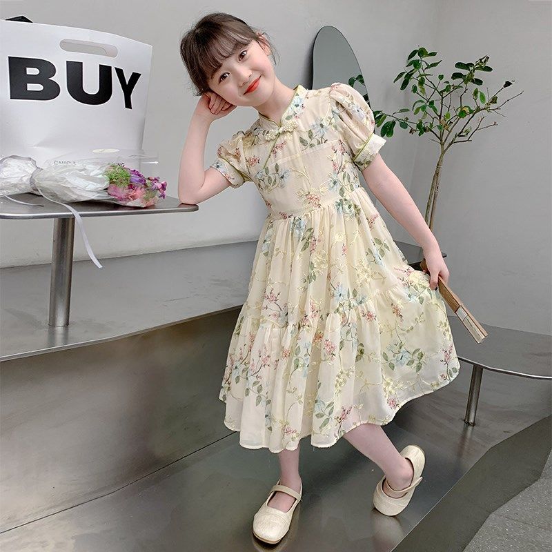 女童旗袍连衣裙夏季2024新款儿童装洋气夏装女孩夏款中式公主裙子,淘宝优惠券,粉丝福利购,淘宝优惠卷