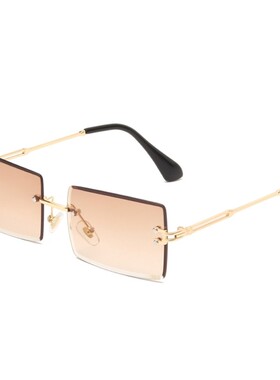 工厂销Rectangle Sunglasses for Women RimlLess glasses Blue e