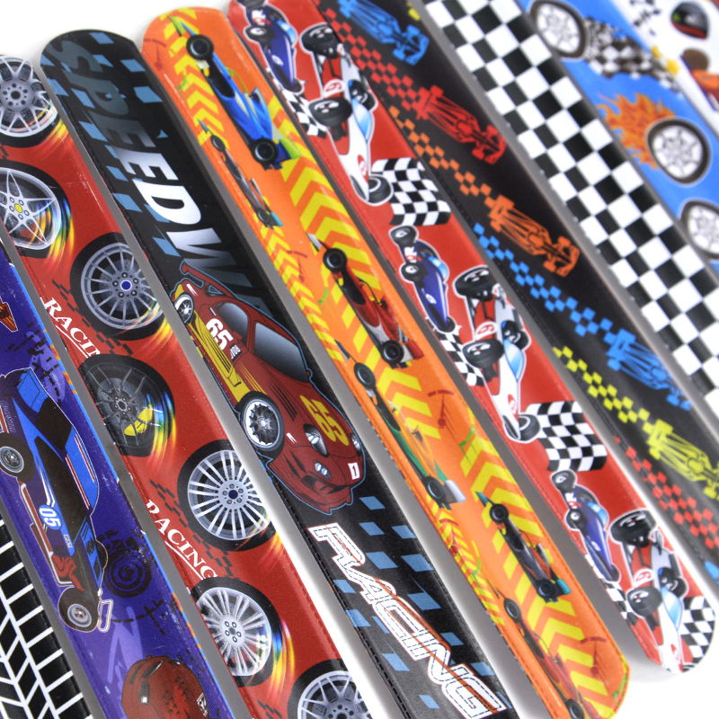 速发12Pcs Race Car Slap Bracelets Gift for Guest Happy Kids - 图1