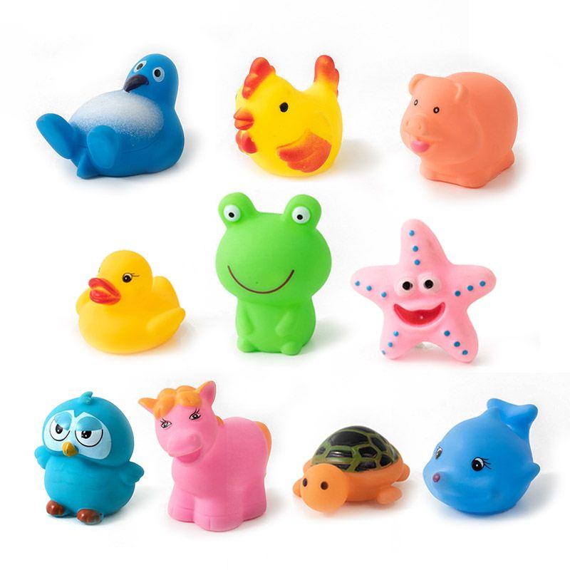 推荐1/10 Pcs/set Baby Cute Animals Bath Toy Swimming Water T - 图2