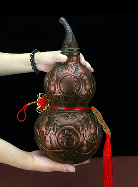 现货陶瓷葫芦摆件厨房在西北火烧C天门开盖黄色大小号家居客厅玄