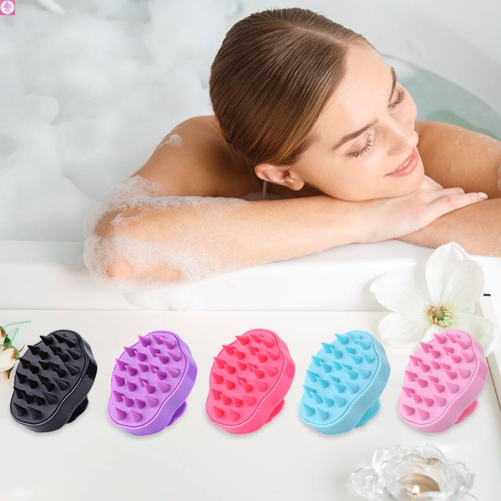 极速Silicone Comb Brush Soft Hair Washing Shampoo Brush Show - 图3