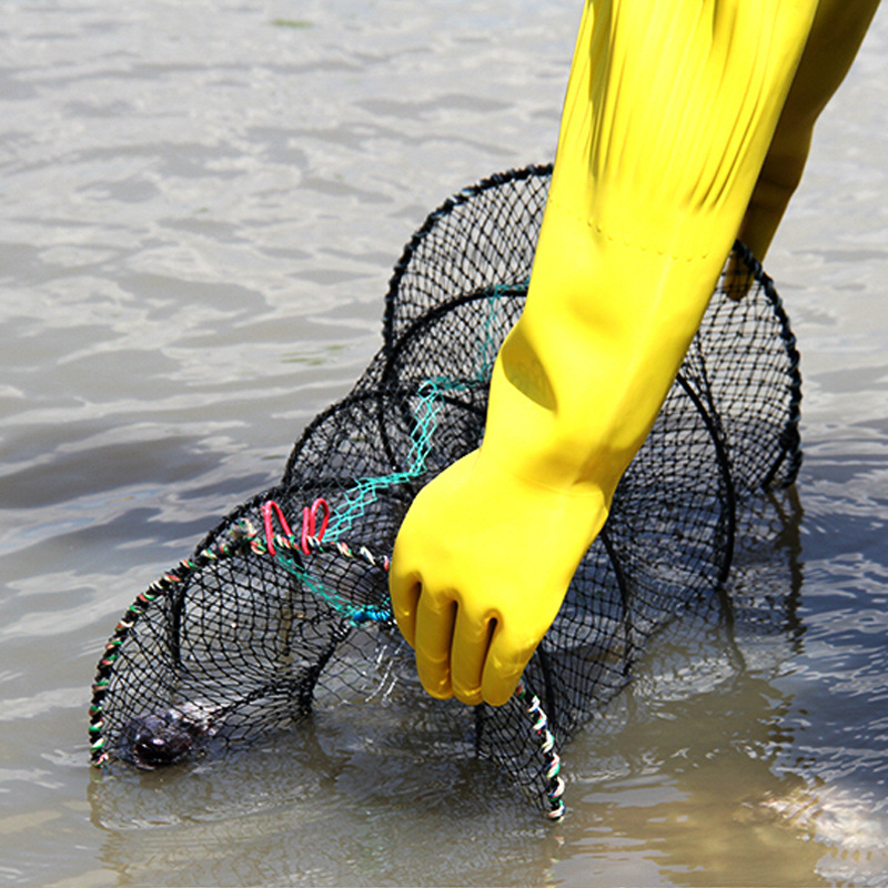 速发Folding Fishing Net Crab Crawdad Shrimp Minnow Trap Cast - 图0