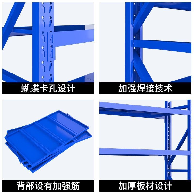 新品轻型中型仓储货架高承重仓库置物架I物流快递架层板可调节置 - 图1