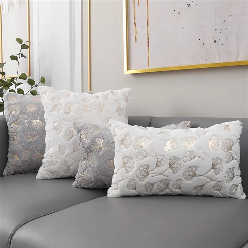 速发Golden Printed Ginkgo Leaf Pillow Cover 45*45cm 30*50cm - 图2