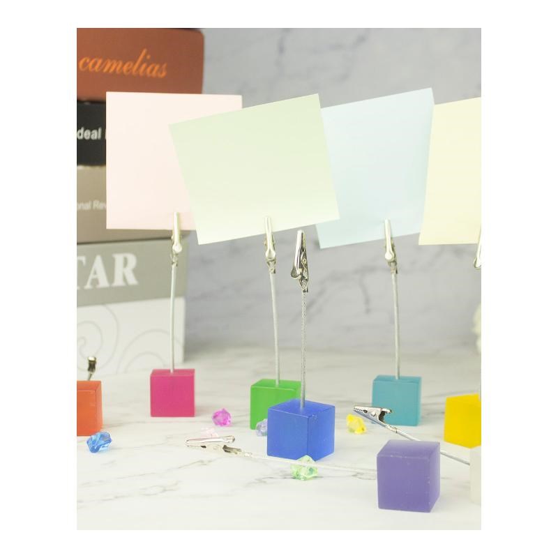 Color Cube Stand Alligator Wire Photo ,Memo Card Holder,Tabl - 图3