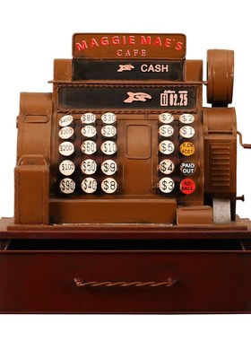 7080年代怀旧民国风老式物件美式复古收银机模型酒吧摆件吧台装饰