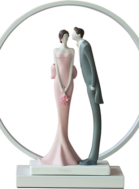 北欧创意家居摆件闺蜜结r婚礼物送新人新婚礼品七夕婚房装饰小夜