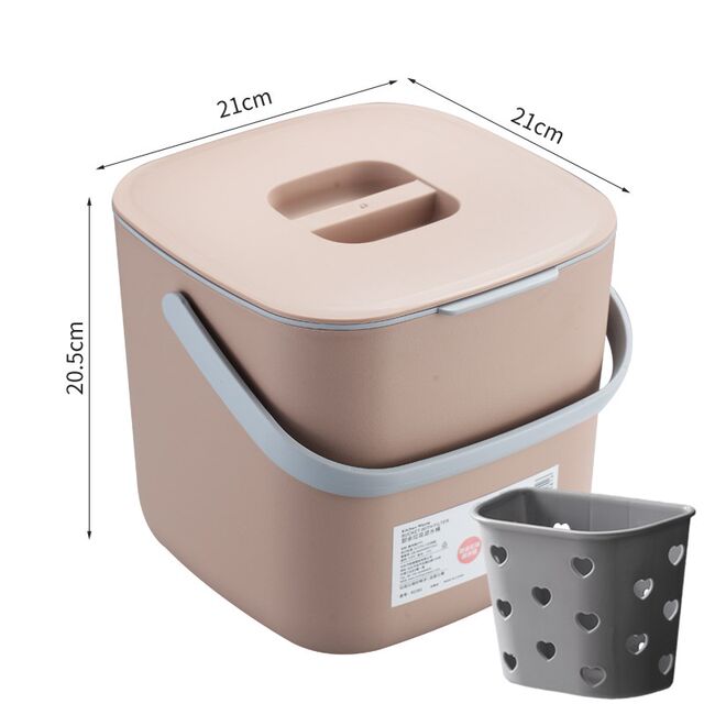 Kitchen waste bin household desktop with lid wet and dry classification kitchen odorproof kitchen countertop drain separation barrel