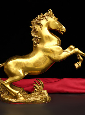 纯铜马摆件 跃马家居装饰品 马到成功办公室摆设公司开业乔迁礼品