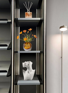 客厅隔断软装饰品酒柜摆件套装2023新款轻奢高档办公室书柜工艺品