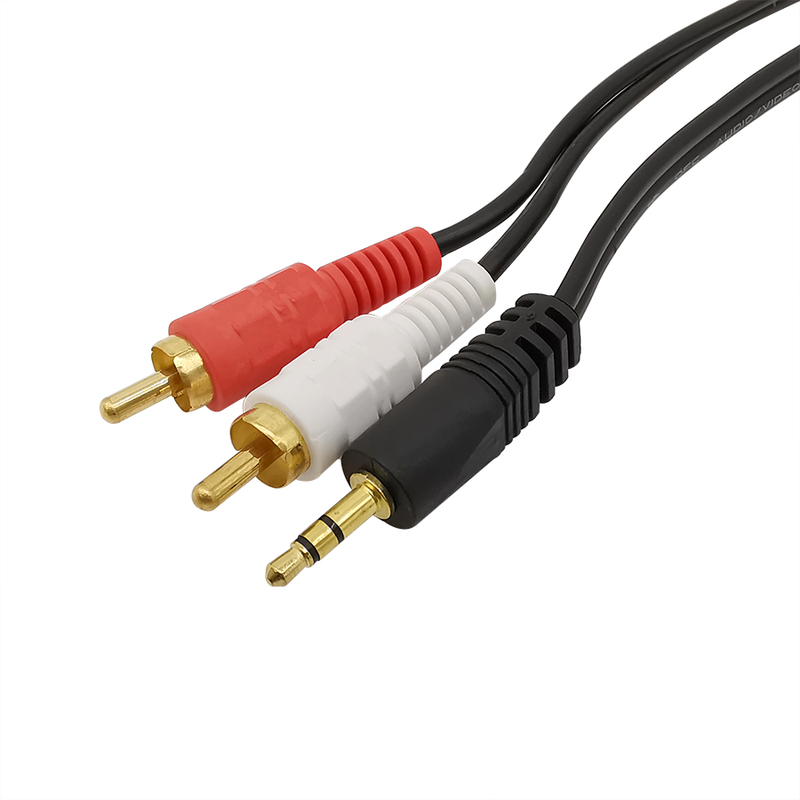 极速Dual 2 RCA Male to 3.5mm Male Audio Connector Splitter S - 图1