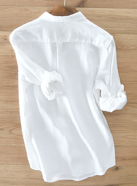 现货Neaw Designer Italy Style 100% Linen Long-sleeved Shirt