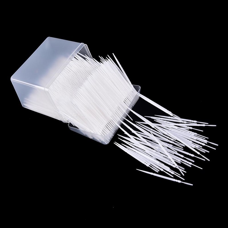 速发1 Box=1100pcs 2 Way Interdental Brush Tooth Pick Plastic - 图2