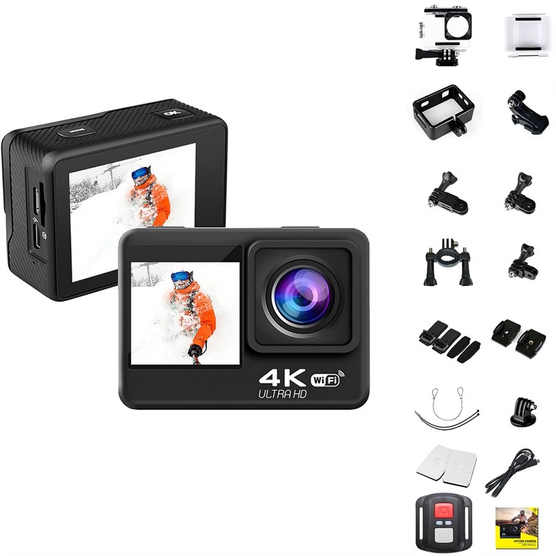 新品TRAVOR AT-S60TR Sport Camera 4K 30fps WiFi Camera 2.0 in - 图0