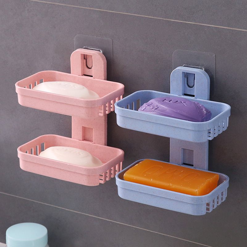 推荐Soap Dishes Box Wall Zeep Houder Shower Soap Tray Holder-图0