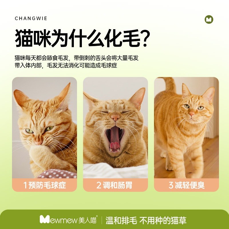 速发猫草粒冻干猫咪零食化毛猫草片去毛球猫薄荷饼干猫草磨牙棒猫-图0