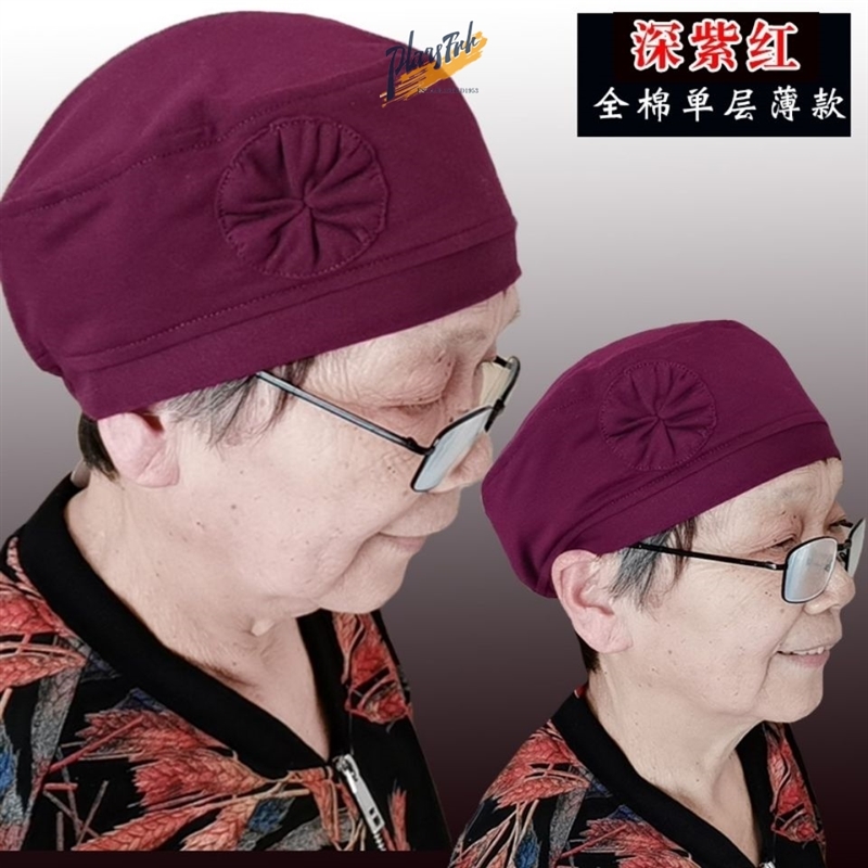 速发老太太帽子春秋薄款老年人奶奶夏季包头睡帽70岁婆婆80生日寿 - 图0