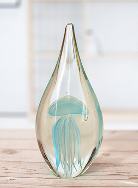 创意生日礼物品送闺蜜p男女生玻璃发光水母水晶球夜光灯琉璃小摆