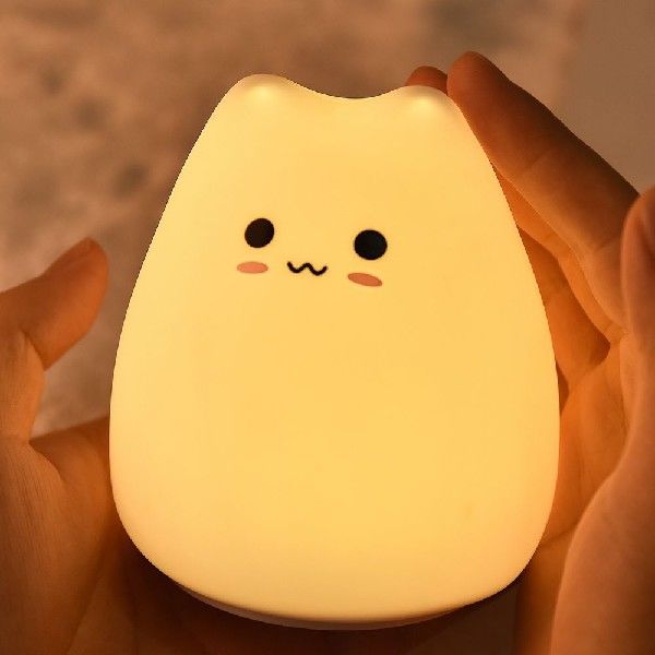推荐LED Colorful Night Light Animal Cat Silicone Soft Cartoo - 图1