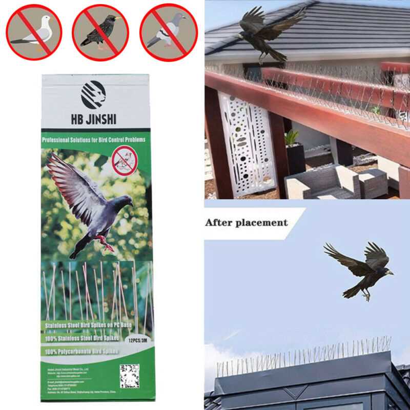 ainlaese Stesl utSrdy Bird Spikes Kit Bird Control Spikes-图0