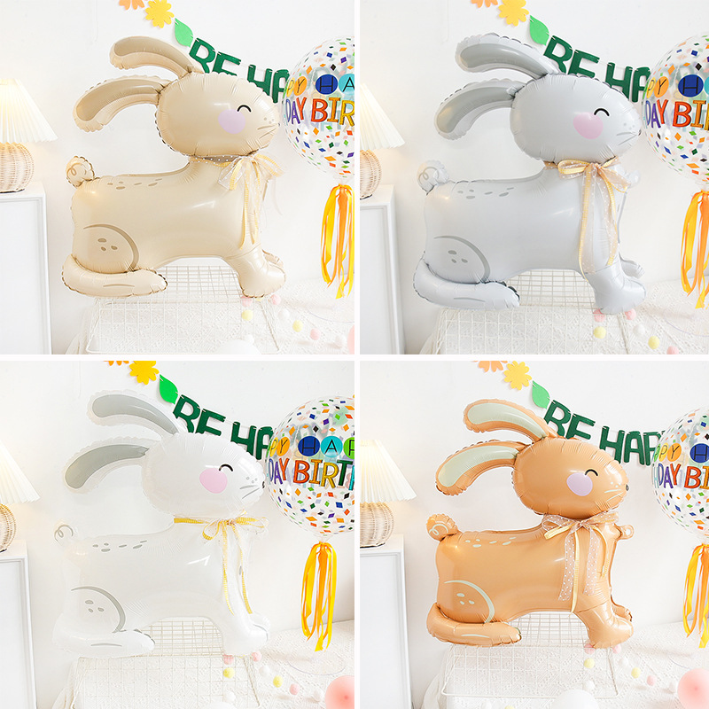 推荐4D Cartoon Rabbit Aluminum Foil Balloons Lovely Jungle-图1