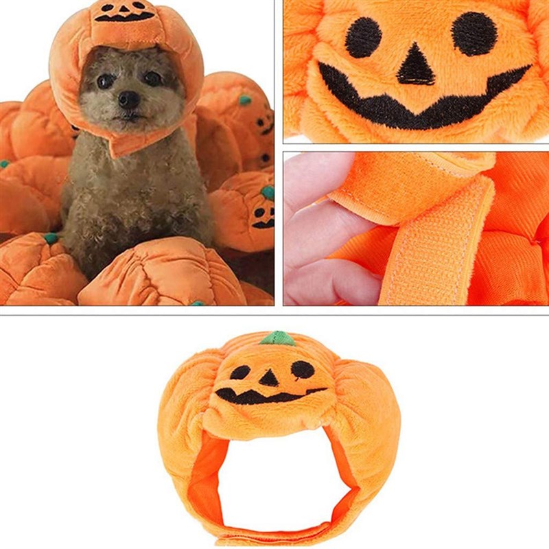 1PC Pet Halloween Pumptkin Hat Teddy Dress up Headdress Cat-图1