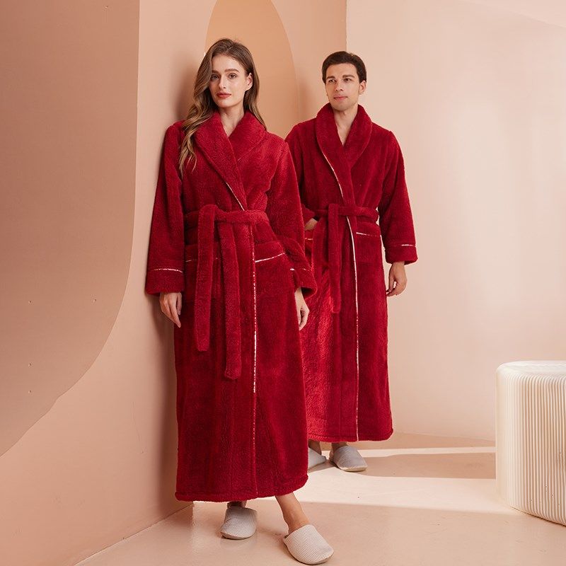 双面加绒睡袍加厚冬季男士睡衣保暖情侣浴袍长毛绒女加长款家居服,淘宝优惠券,粉丝福利购,淘宝优惠卷