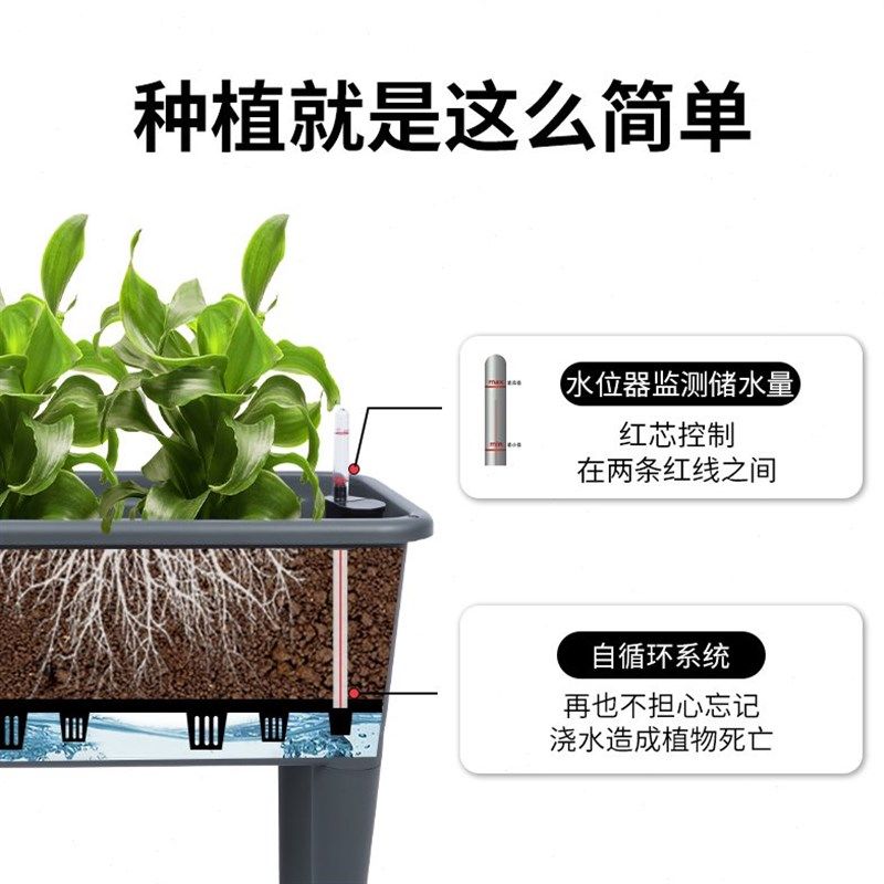 庭院大容量控水盆长方形种植箱自吸水塑料盆蔬菜专用神器户外花箱,淘宝优惠券,粉丝福利购,淘宝优惠卷