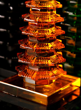 五行文昌塔摆件7层9层13层五色水晶佛塔彩色晶十三层摆件工艺品