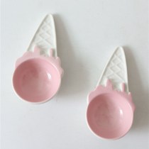 Cute Pink Ice Cream Ceramic Spoon Cute the hamster Cat Dog Pet feed Dig Grain Baking White Sugar Flour Spoon