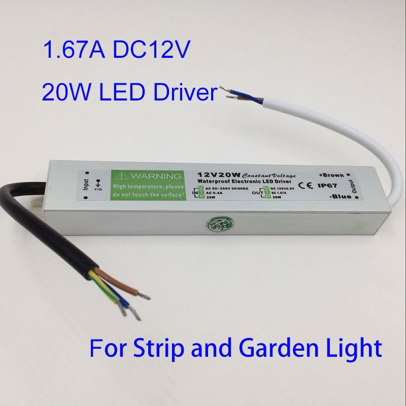 DC 12V LED Power Supply Waterproof IP67 Transformer 10W 20W - 图2