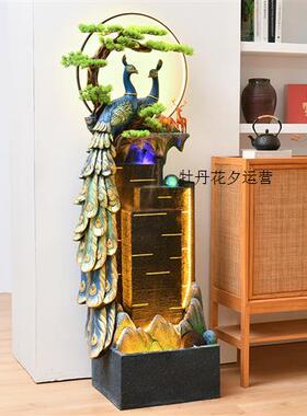 客厅流水摆件高端大气轻奢家居装饰品庭院生财水幕墙屏风落地现货