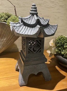 室内插电款复古仿石塔小宫灯x中式禅意客厅茶桌布置造景宫灯摆件