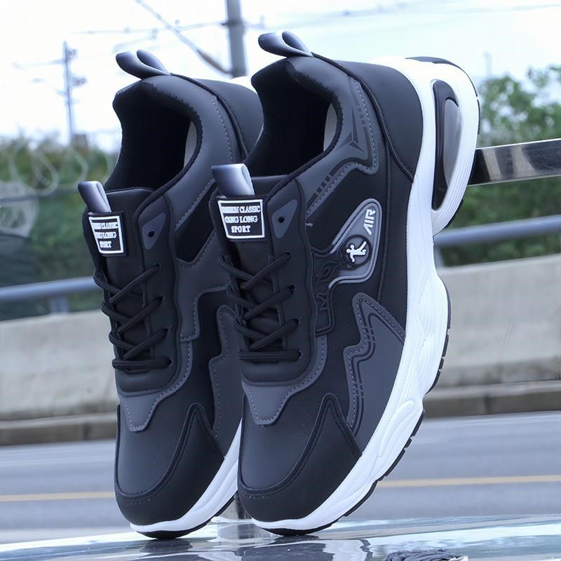 运动鞋男缓震老爹鞋男款春夏季2024新款男鞋防水皮面软底休闲鞋子,淘宝优惠券,粉丝福利购,淘宝优惠卷
