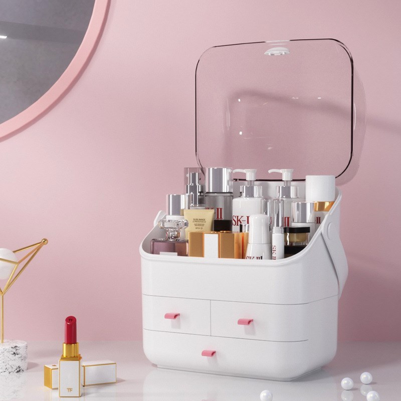 速发Multifunctional Transparent Makeup Vanity Box Portable D - 图1