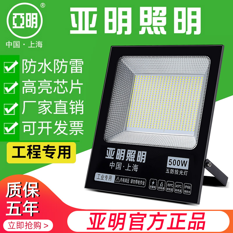 亚明LEbD投光灯超亮工地工厂房探照灯射灯室外防水强光户外照明灯 - 图0