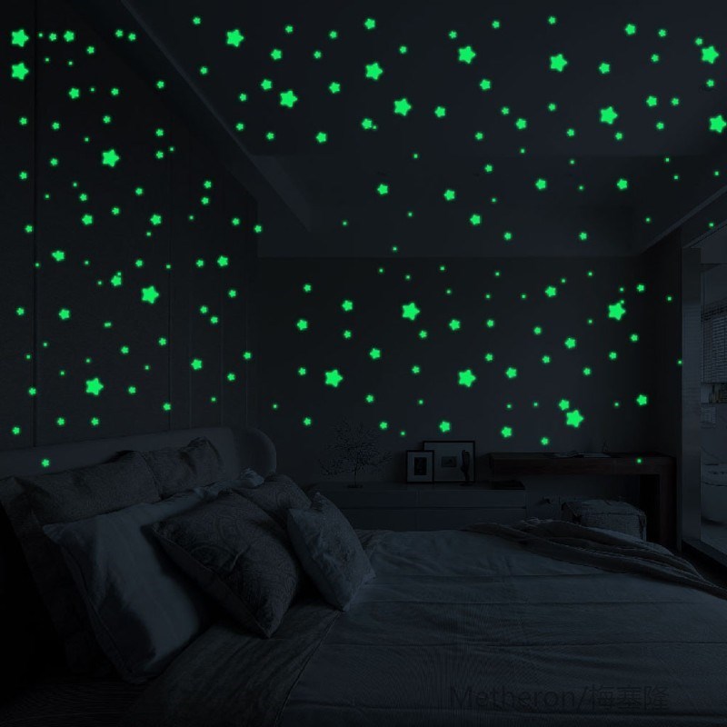 推荐127Pcs 3D Stars Glow In The Dark Wall ers Luminous Fluor - 图0