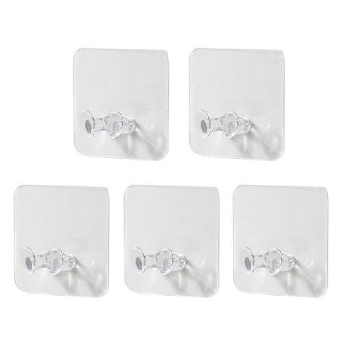 速发5pcs Transparent Plug Hook Snap Hanger Office Self Adhes-图2