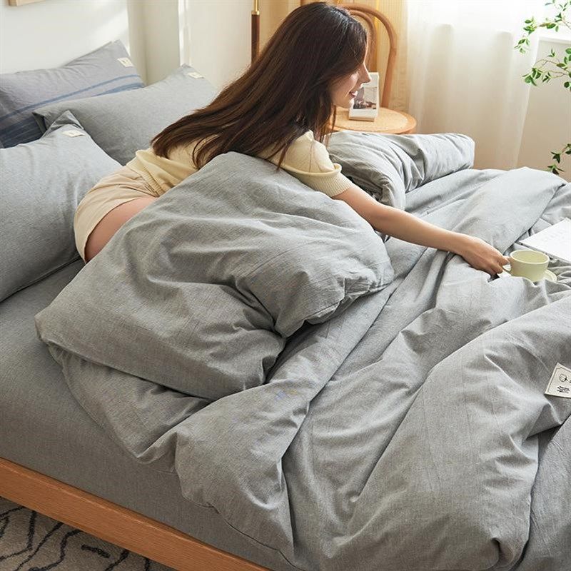 四件套全棉水洗棉纯色双拼被套床单学生宿舍三件套床上用品,淘宝优惠券,粉丝福利购,淘宝优惠卷