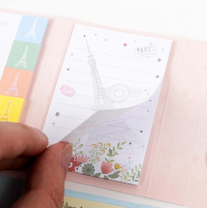 New Paris Eiffel Tower 6v Folding Memo Pad N Times Sticky No - 图1