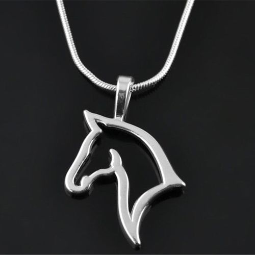 网红Fashion Cute Animal Horse Pendant Necklace For Women Dai-图0