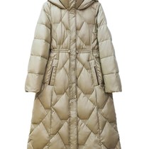 Down clothes woman in winter 2023 New v in new v. long version over knee reverse season magna cap white duck suede high end