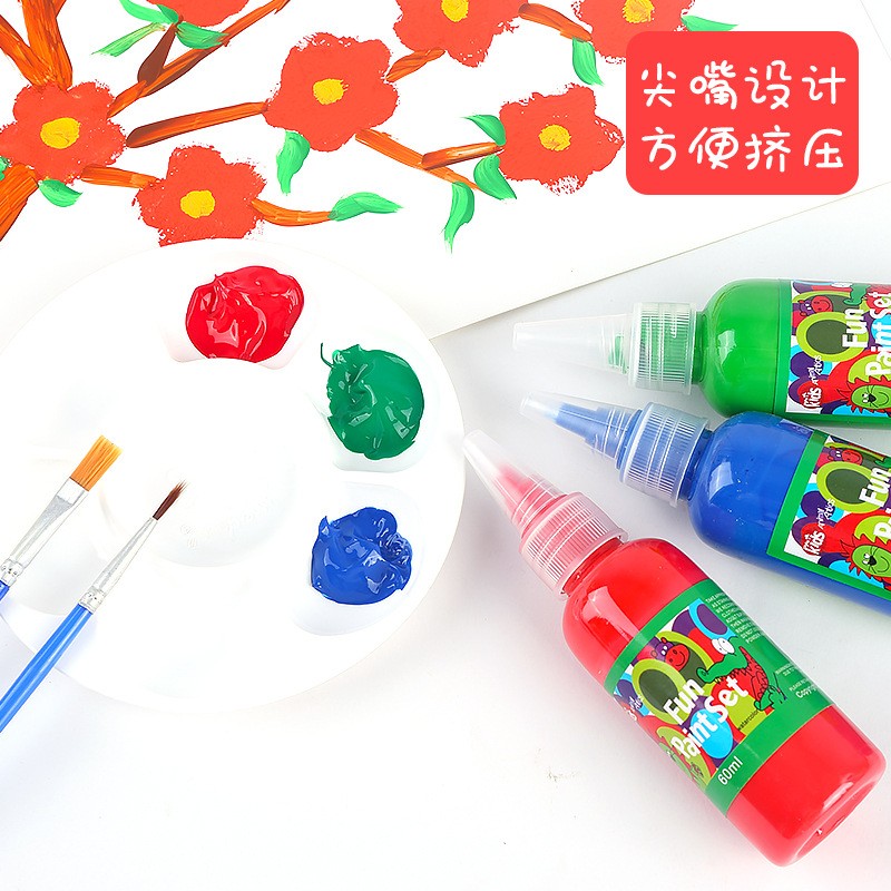 新品水彩颜料套装儿童手指画手掌画绘画涂鸦可水洗颜料美术生画画 - 图2
