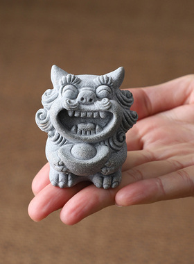 国潮石狮子小f号桌面装饰吉祥物摆件创意微景观盆景鱼缸造景摆设
